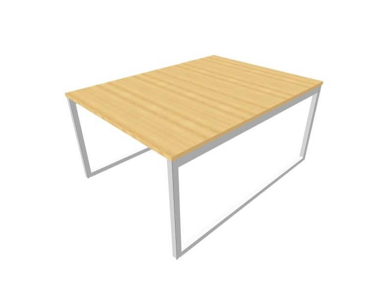 Bench piano faggio 120x160xH.75 cm gamba ad anello in acciaio argento linea Practika P2 Quadrifoglio – ECBEA12-FA-A