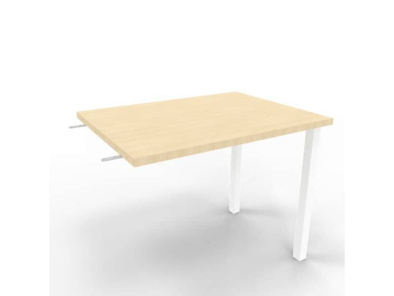 Dattilo scrivania sospeso piano rovere 80x60xH.75 cm gamba sez. quadrata in acciaio bianco Practika ECDM080-RK-I