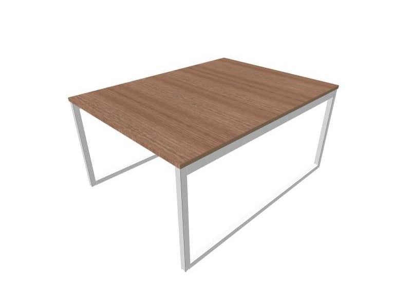 Bench piano noce canaletto 120x160xH.75 cm gamba ad anello in acciaio argento linea Practika P2 – ECBEA12-NO-A