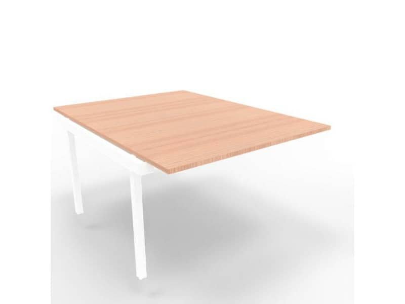 Postazione aggiuntiva bench piano noce 120x160xH.75 cm gamba a ponte in acciaio bianco Practika P3 – ECBIC12-NO-I