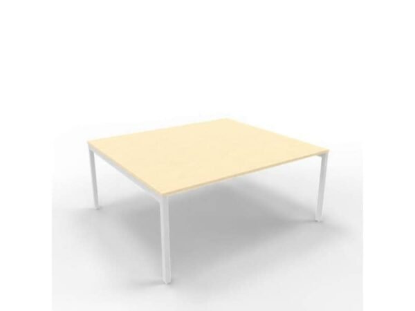 Bench piano rovere 180x160xH.75 cm gamba a ponte in acciaio argento linea Practika P3 Quadrifoglio - ECBEC18-RK-A