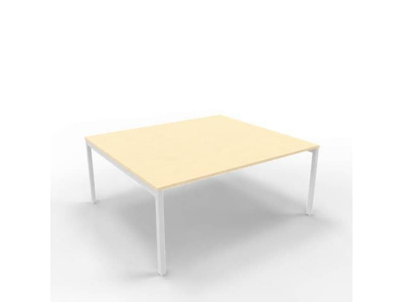 Bench piano rovere 180x160xH.75 cm gamba a ponte in acciaio argento linea Practika P3 Quadrifoglio – ECBEC18-RK-A