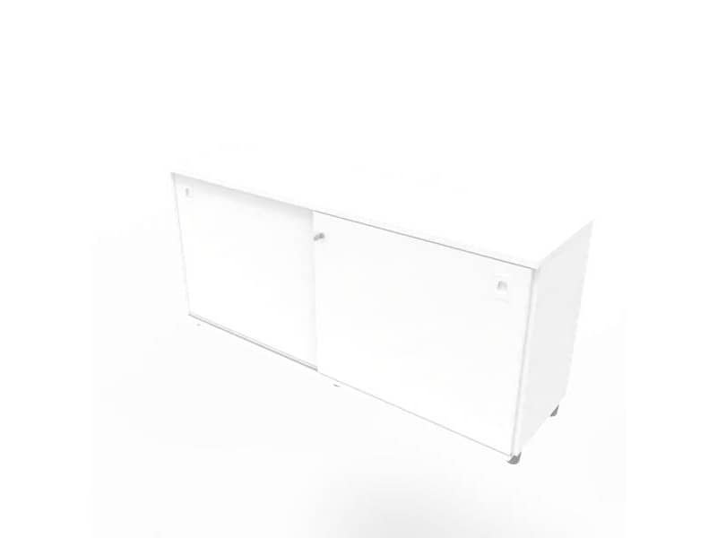 Armadio basso altezza scrivania ante scorrevoli bianche doppia larghezza 160x45xH.73 cm – ECEB16S-BA-BA