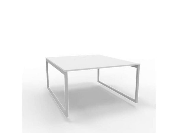 Bench piano grigio 140x160xH.75 cm gamba ad anello in acciaio argento linea Practika P2 Quadrifoglio - ECBEA14-GR-A