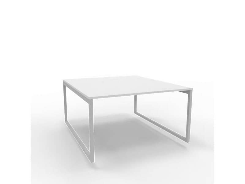 Bench piano grigio 140x160xH.75 cm gamba ad anello in acciaio argento linea Practika P2 Quadrifoglio – ECBEA14-GR-A