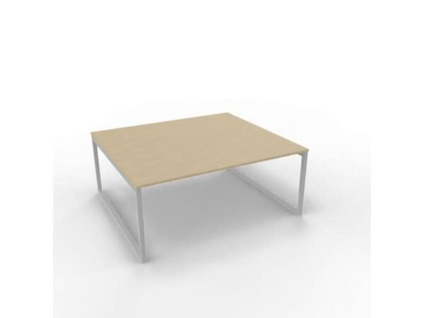 Bench piano rovere 180x160xH.75 cm gamba ad anello in acciaio argento linea Practika P2 Quadrifoglio -  ECBEA18-RK-A