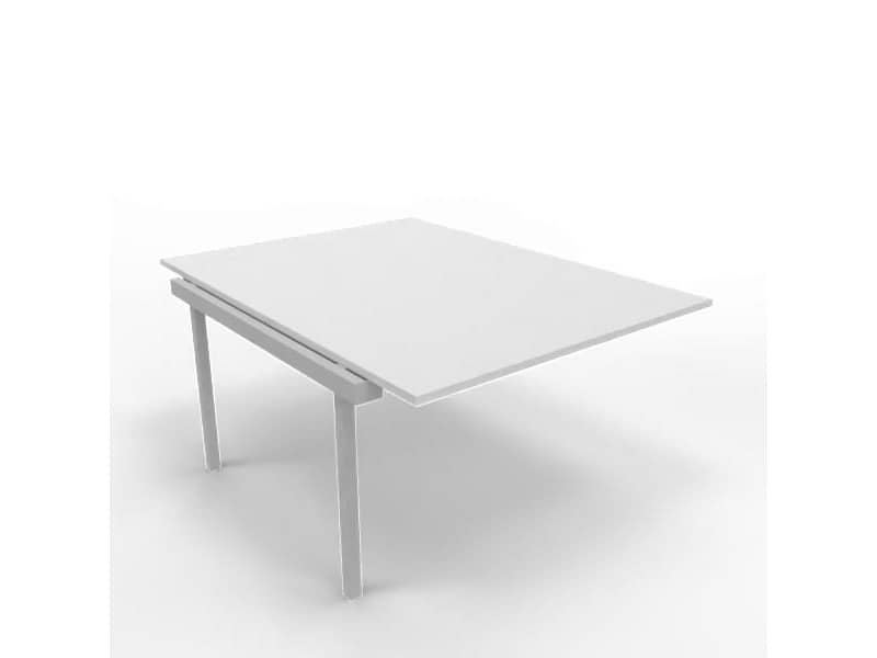 Postazione aggiuntiva bench piano grigio 120x160xH.75 cm gamba a ponte in acciaio argento Practika P3 – ECBIC12-GR-A