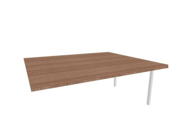 Postazione aggiuntiva bench piano noce 180x160xH.75 cm gamba a ponte in acciaio argento Practika P3 - ECBIC18-NO-A