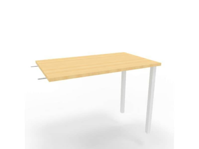 Dattilo scrivania sospeso piano faggio 100x60xH.75 cm gamba sez. quadrata in acciaio bianco Practika ECDM100-FA-I