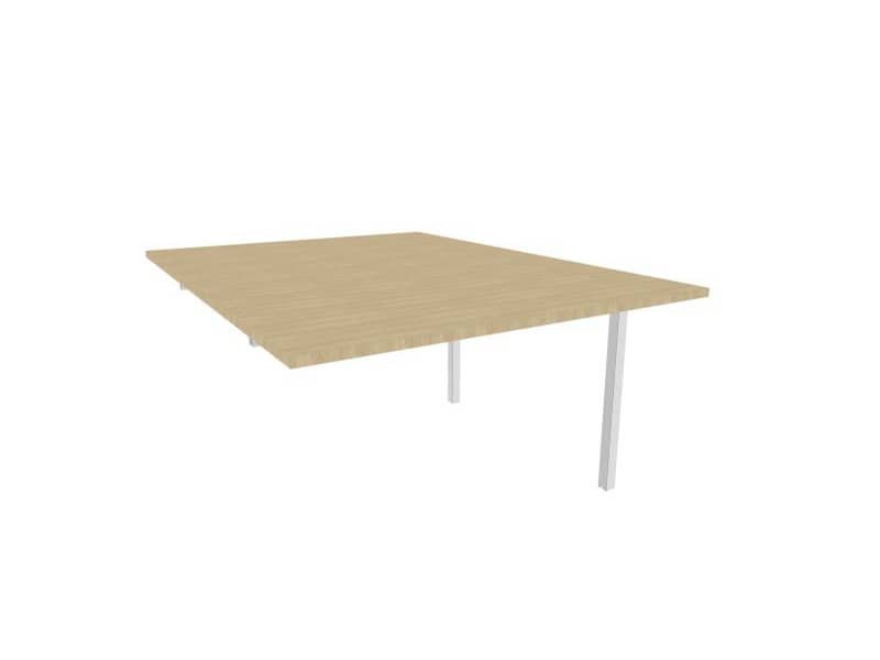 Postazione aggiuntiva bench piano rovere 120x160xH.75 cm gamba a ponte in acciaio argento Practika P3 – ECBIC12-RK-A