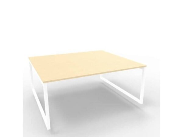 Bench piano rovere 180x160xH.75 cm gamba ad anello in acciaio bianco linea Practika P2 Quadrifoglio - ECBEA18-RK-I