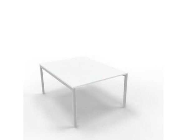 Bench piano bianco 120x160xH.75 cm gamba a ponte in acciaio argento linea Practika P3 Quadrifoglio - ECBEC12-BA-A