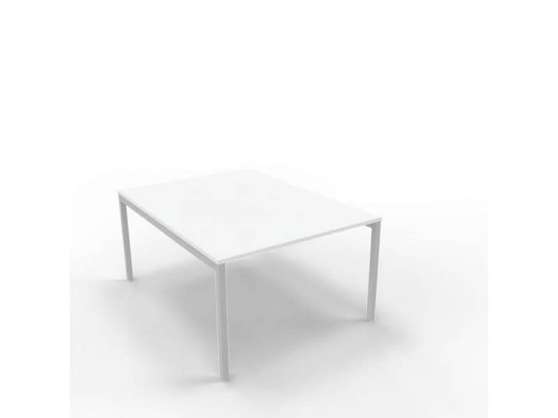 Bench piano bianco 120x160xH.75 cm gamba a ponte in acciaio argento linea Practika P3 Quadrifoglio – ECBEC12-BA-A