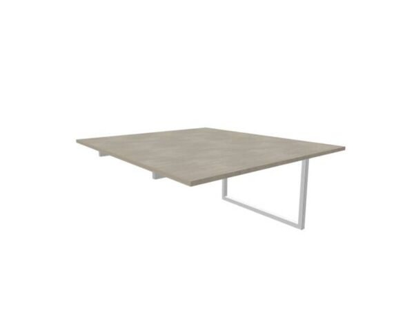 Postazione aggiuntiva bench cemento 140x160xH.75 cm gamba ad anello in acciaio argento Practika P2 ECBIA14-CL-A