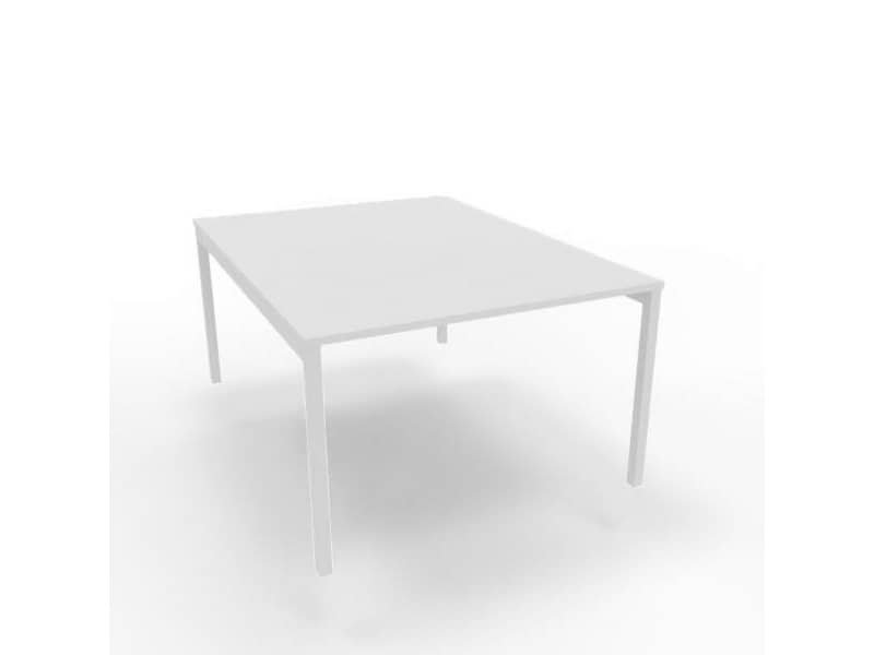 Bench piano bianco 120x160xH.75 cm gamba a ponte in acciaio bianco linea Practika P3 Quadrifoglio – ECBEC12-BA-I