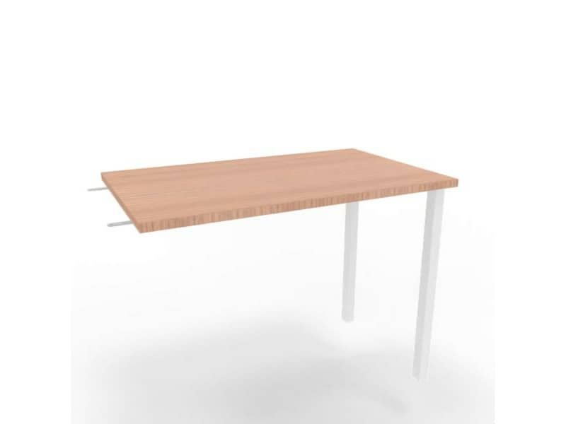 Dattilo scrivania sospeso piano noce canaletto 100x60xH.75 cm gamba sezione aquadrata in cciaio bianco Practika