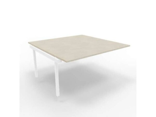 Postazione aggiuntiva bench cemento 160x160xH.75 cm gamba a ponte in acciaio bianco Practika P3 - ECBIC16-CL-I