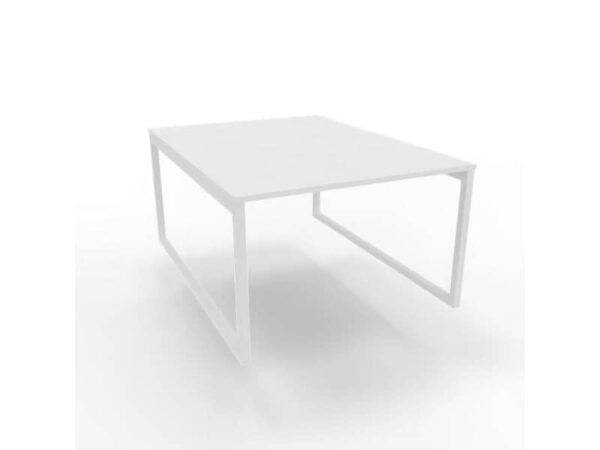 Bench piano bianco 120x160xH.75 cm gamba ad anello in acciaio bianco linea Practika P2 Quadrifoglio - ECBEA12-BA-I