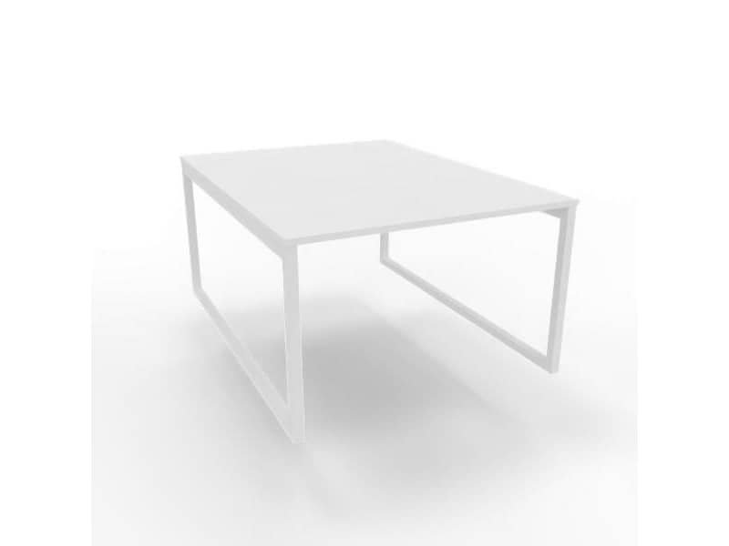 Bench piano bianco 120x160xH.75 cm gamba ad anello in acciaio bianco linea Practika P2 Quadrifoglio – ECBEA12-BA-I