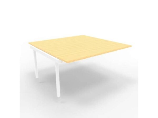 Postazione aggiuntiva bench piano faggio 160x160xH.75 cm gamba a ponte in acciaio bianco Practika P3 - ECBIC16-FA-I