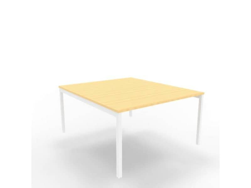 Bench piano faggio 140x160xH.75 cm gamba a ponte in acciaio bianco linea Practika P3 Quadrifoglio – ECBEC14-FA-I