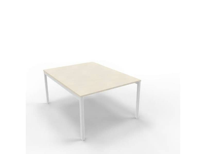 Bench piano cemento 120x160xH.75 cm gamba a ponte in acciaio argento linea Practika P3 Quadrifoglio – ECBEC12-CL-A