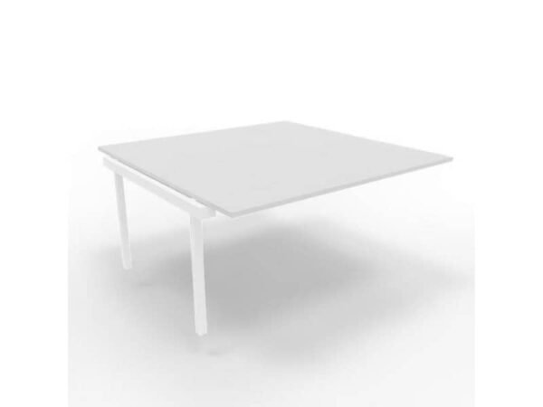 Postazione aggiuntiva bench piano grigio 160x160xH.75 cm gamba a ponte in acciaio bianco Practika P3 - ECBIC16-GR-I