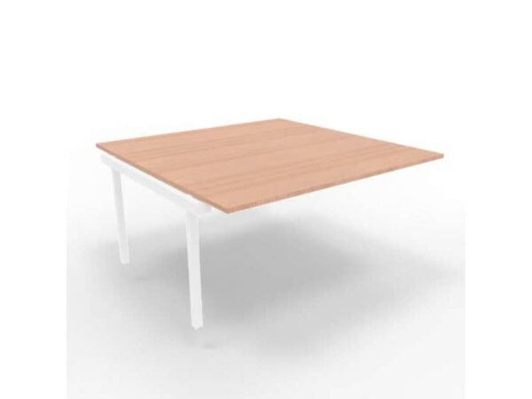 Postazione aggiuntiva bench piano noce 160x160xH.75 cm gamba a ponte in acciaio bianco Practika P3 - ECBIC16-NO-I