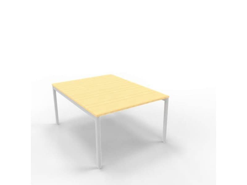 Bench piano faggio 120x160xH.75 cm gamba a ponte in acciaio argento linea Practika P3 Quadrifoglio –  ECBEC12-FA-A