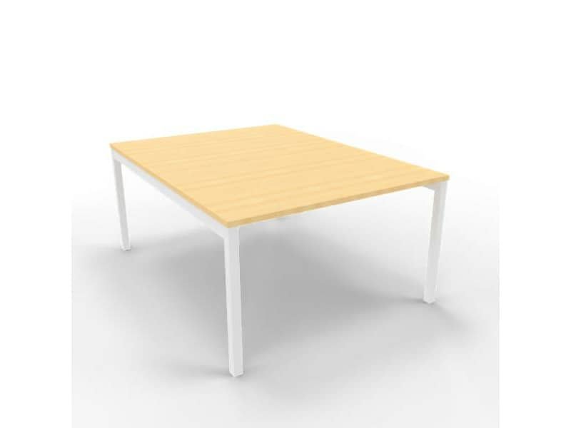 Bench piano faggio 120x160xH.75 cm gamba a ponte in acciaio bianco linea Practika P3 Quadrifoglio – ECBEC12-FA-I