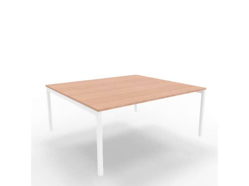 Bench piano noce canaletto 180x160xH.75 cm gamba a ponte in acciaio bianco linea Practika P3 Quadrifoglio –