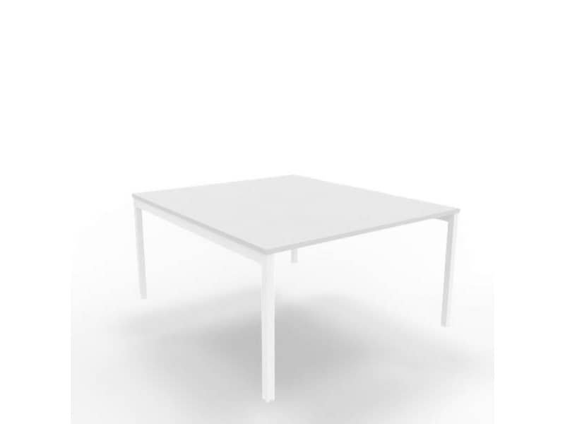 Bench piano grigio 140x160xH.75 cm gamba a ponte in acciaio bianco linea Practika P3 Quadrifoglio – ECBEC14-GR-I