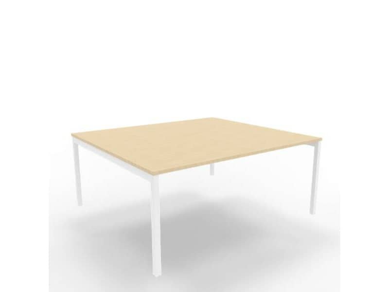 Bench piano rovere 180x160xH.75 cm gamba a ponte in acciaio bianco linea Practika P3 Quadrifoglio – ECBEC18-RK-I