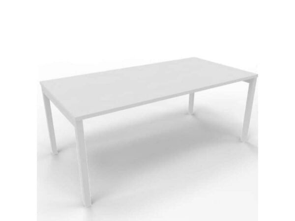 Scrivania piano bianco 160x80xH.75 cm gamba a ponte in acciaio bianco linea Practika P3 Quadrifoglio - ECSPT160-BA-I