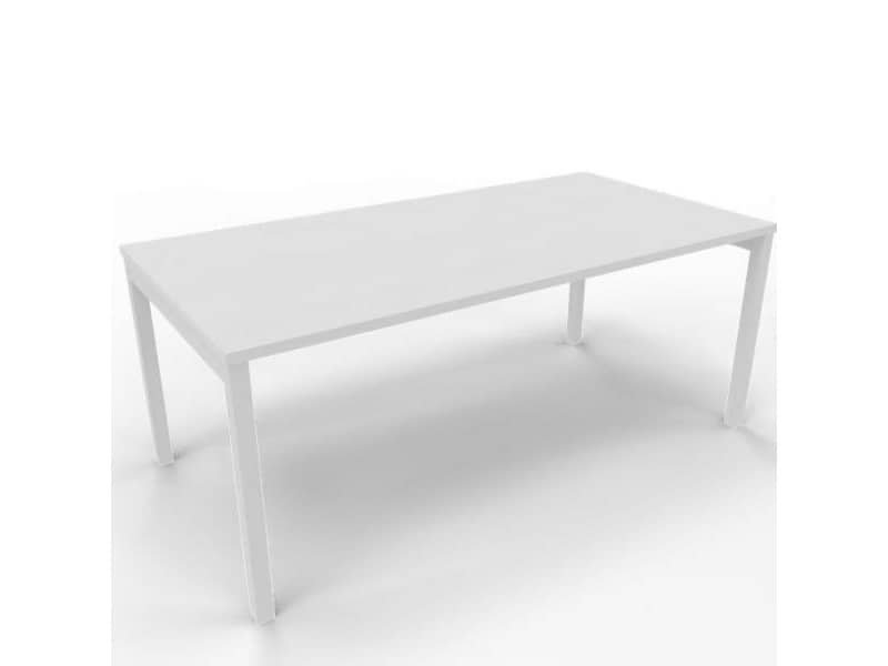 Scrivania piano bianco 160x80xH.75 cm gamba a ponte in acciaio bianco linea Practika P3 Quadrifoglio – ECSPT160-BA-I
