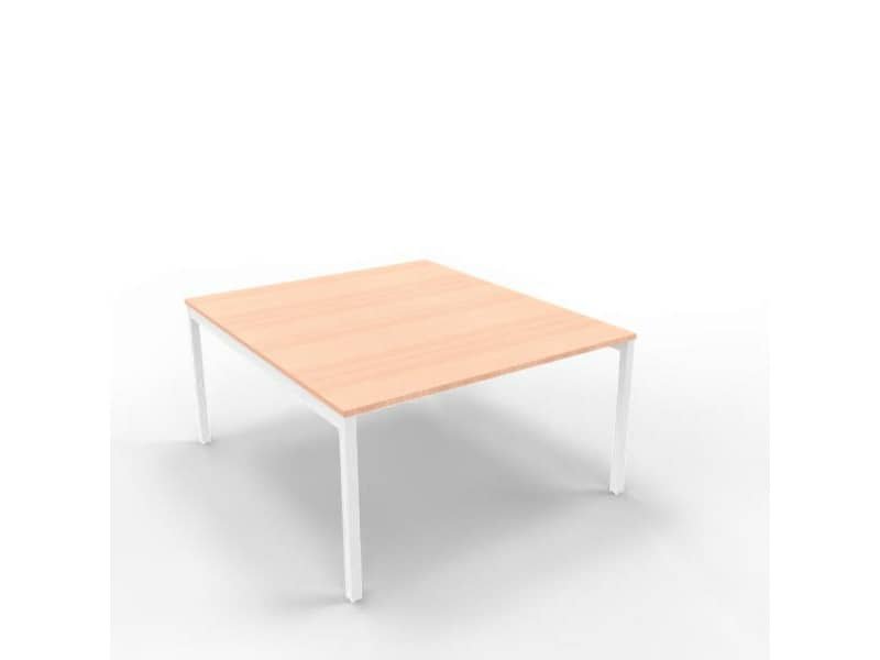 Bench piano noce canaletto 140x160xH.75 cm gamba a ponte in acciaio argento linea Practika P3 – ECBEC14-NO-A