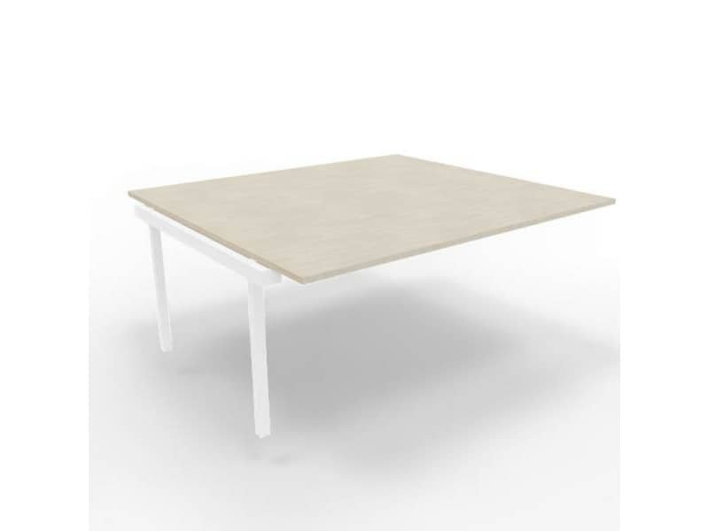 Postazione aggiuntiva bench cemento 180x160xH.75 cm gamba a ponte in acciaio bianco Practika P3 – ECBIC18-CL-I
