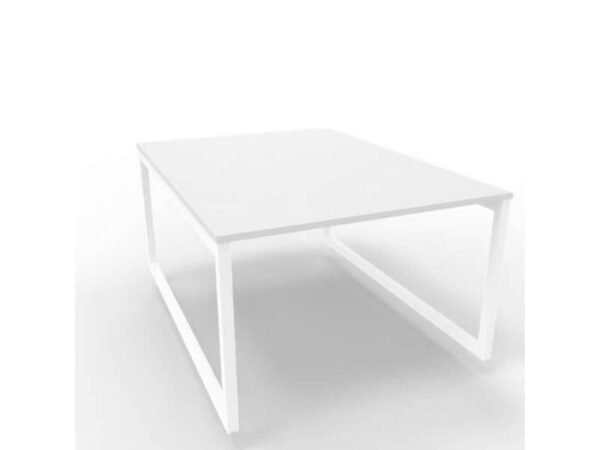 Bench piano grigio 120x160xH.75 cm gamba ad anello in acciaio bianco linea Practika P2 Quadrifoglio - ECBEA12-GR-I