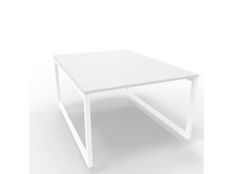 Bench piano grigio 120x160xH.75 cm gamba ad anello in acciaio bianco linea Practika P2 Quadrifoglio – ECBEA12-GR-I