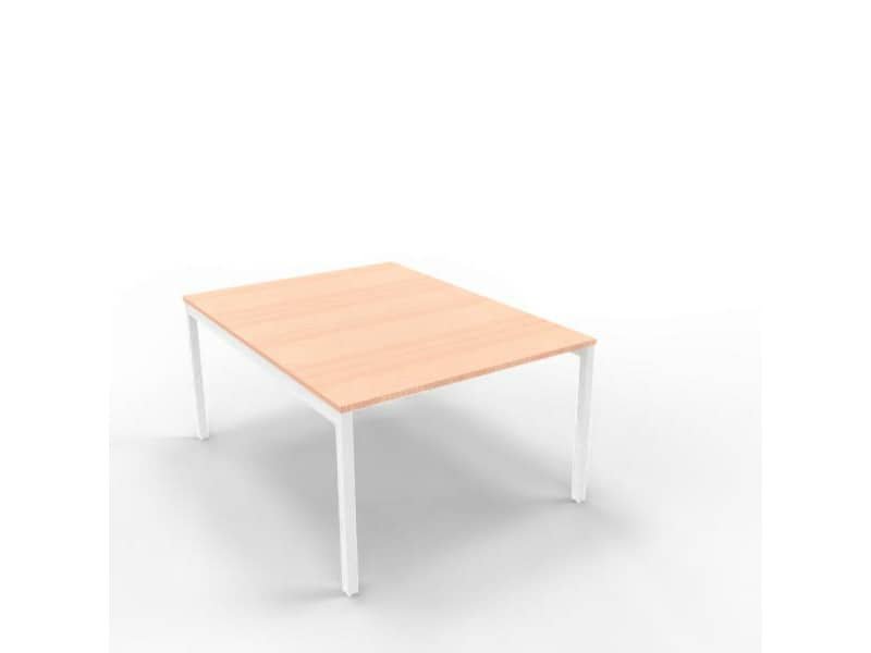 Bench piano noce canaletto 120x160xH.75 cm gamba a ponte in acciaio argento linea Practika P3 – ECBEC12-NO-A