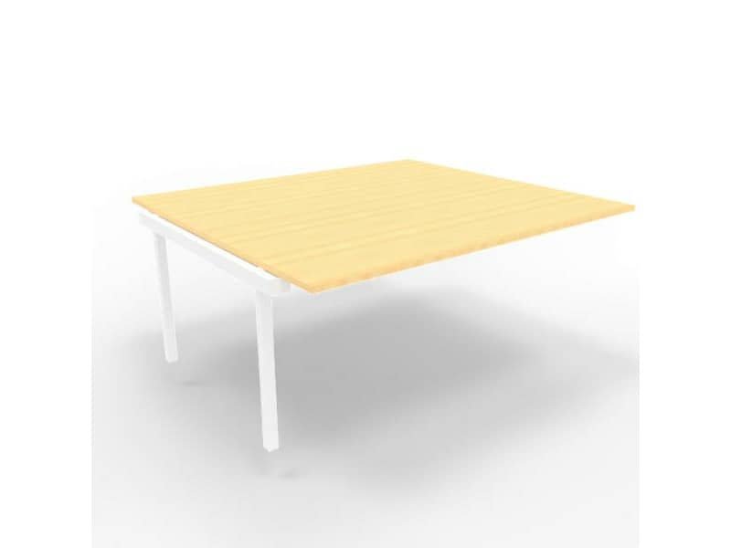 Postazione aggiuntiva bench piano faggio 180x160xH.75 cm gamba a ponte in acciaio bianco Practika P3 – ECBIC18-FA-I