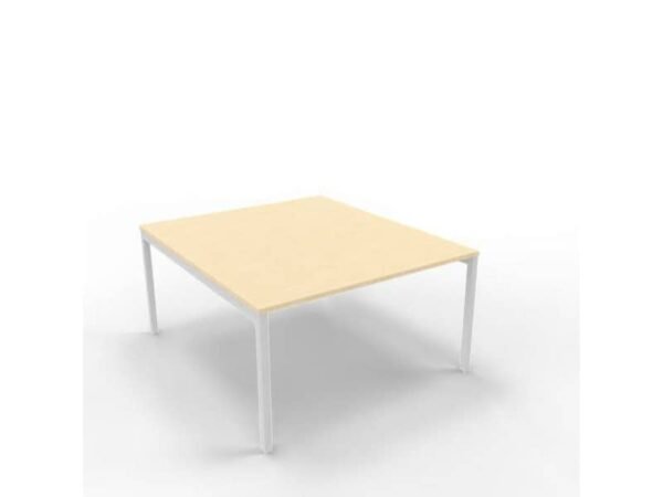 Bench piano rovere 140x160xH.75 cm gamba a ponte in acciaio argento linea Practika P3 Quadrifoglio - ECBEC14-RK-A