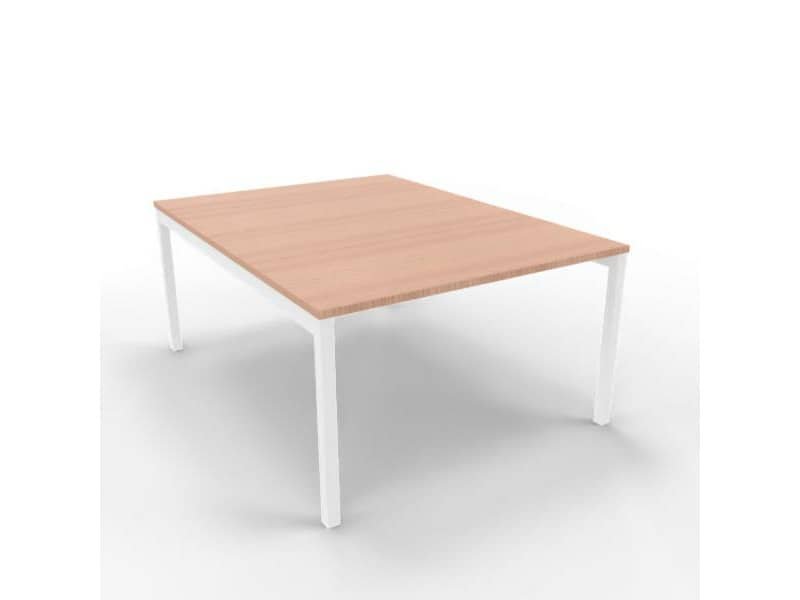 Bench piano noce canaletto 120x160xH.75 cm gamba a ponte in acciaio bianco linea Practika P3 Quadrifoglio – ECBEC12-NO-I