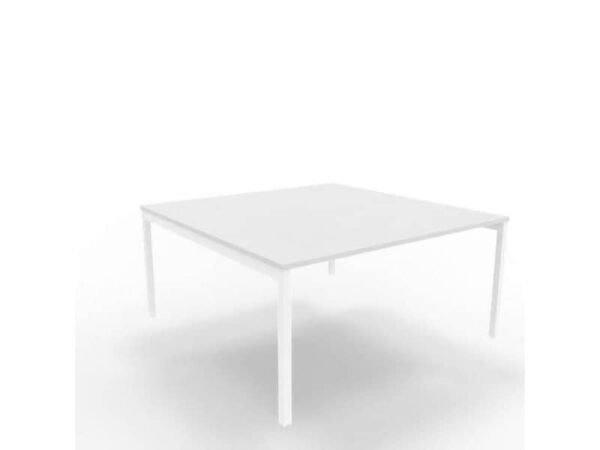 Bench piano grigio 160x160xH.75 cm gamba a ponte in acciaio bianco linea Practika P3 Quadrifoglio - ECBEC16-GR-I