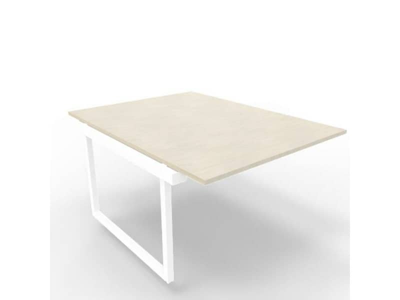 Postazione aggiuntiva bench cemento 120x160xH.75 cm gamba ad anello in acciaio bianco Practika P2 ECBIA12-CL-I