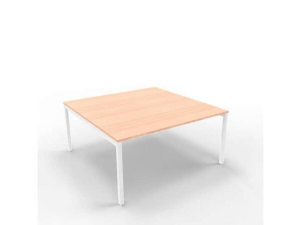 Bench piano noce canaletto 160x160xH.75 cm gamba a ponte in acciaio argento linea Practika P3 - ECBEC16-NO-A