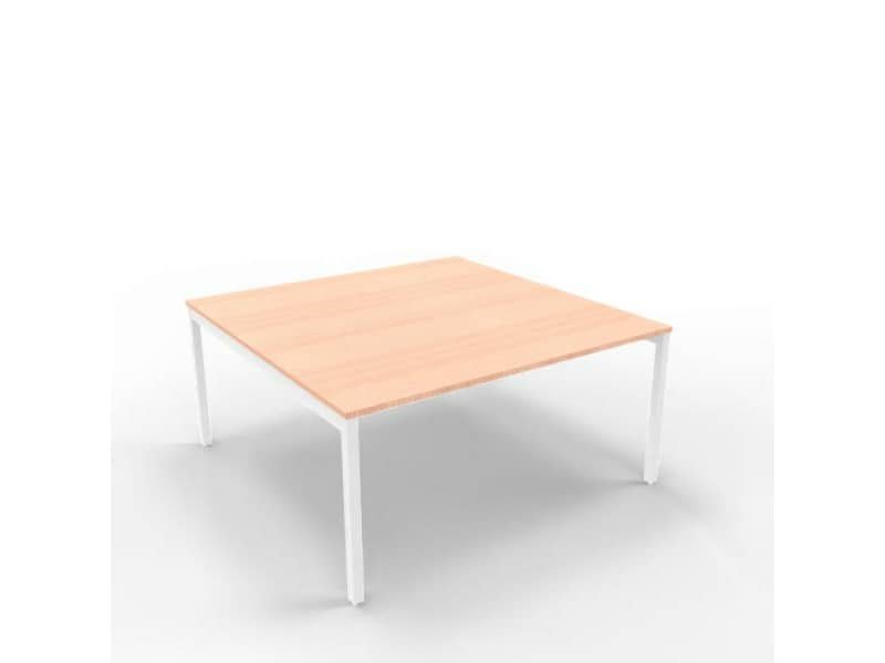 Bench piano noce canaletto 160x160xH.75 cm gamba a ponte in acciaio argento linea Practika P3 – ECBEC16-NO-A