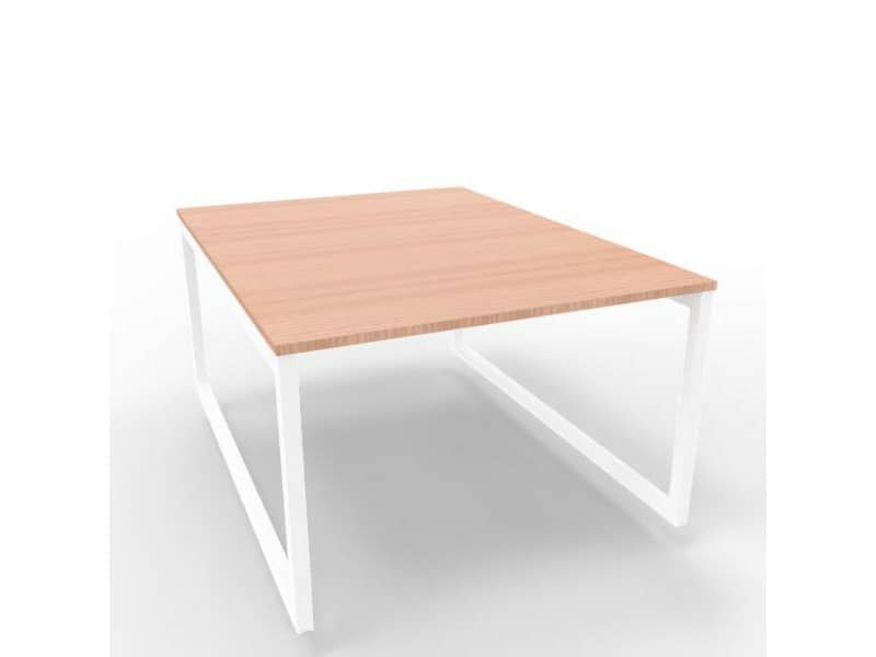 Bench piano noce canaletto 120x160xH.75 cm gamba ad anello in acciaio bianco linea Practika P2 – ECBEA12-NO-I