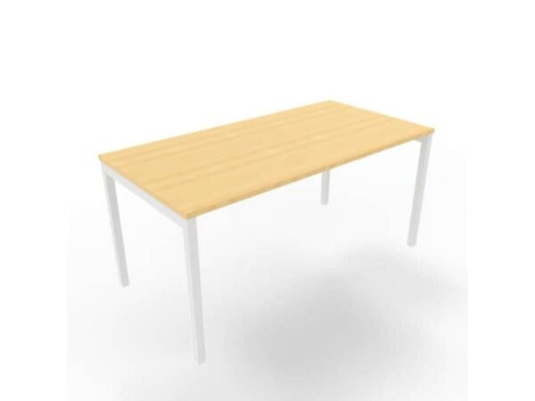 Scrivania piano faggio 160x80xH.75 cm gamba a ponte in acciaio bianco linea Practika P3 Quadrifoglio - ECSPT160-FA-I