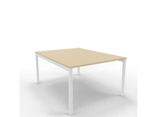 Bench piano rovere 120x160xH.75 cm gamba a ponte in acciaio bianco linea Practika P3 Quadrifoglio - ECBEC12-RK-I